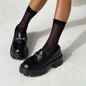 Princess Polly Penny Lane Platform Loafers Black